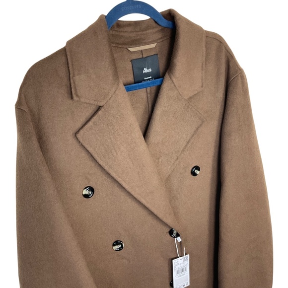 Mango Brown Double-Breasted Oversized Coat - Picture 6 of 16